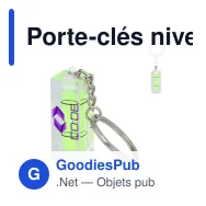 Porte-clés niveau à bulle personnalisable en acrylique avec logo - Transparent - Miniature 1
