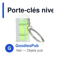Porte-clés niveau à bulle personnalisable en acrylique avec logo - Transparent - Miniature 2