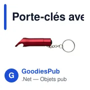 Porte-clés avec ouvre-bouteilles et lumière LED - Miniature 1