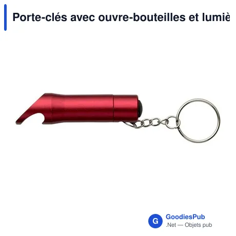 Porte-clés avec ouvre-bouteilles et lumière LED