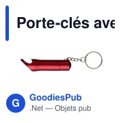 Porte-clés avec ouvre-bouteilles et lumière LED - Miniature 2