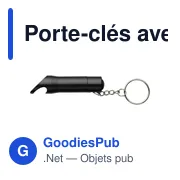 Porte-clés avec ouvre-bouteilles et lumière LED - Miniature 3