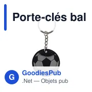 Porte-clés ballon de football en acier inoxydable recyclé Ciro - Miniature 1