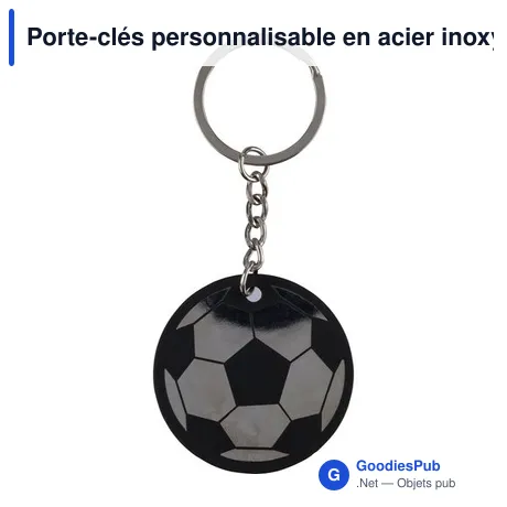 Porte-clés personnalisable en acier inoxydable recyclé - Ciroavec logo