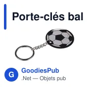 Porte-clés ballon de football en acier inoxydable recyclé Ciro - Miniature 2