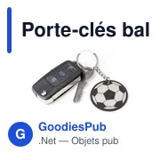 Porte-clés ballon de football en acier inoxydable recyclé Ciro - Miniature 3