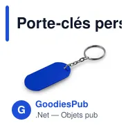 Porte-clés personnalisable en aluminium avec logo - Belai - Miniature 1