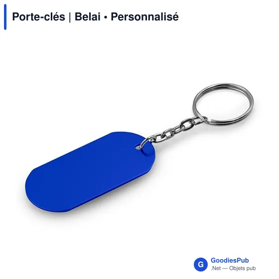 Porte-clés personnalisable en aluminium avec logo - Belai - Image 1