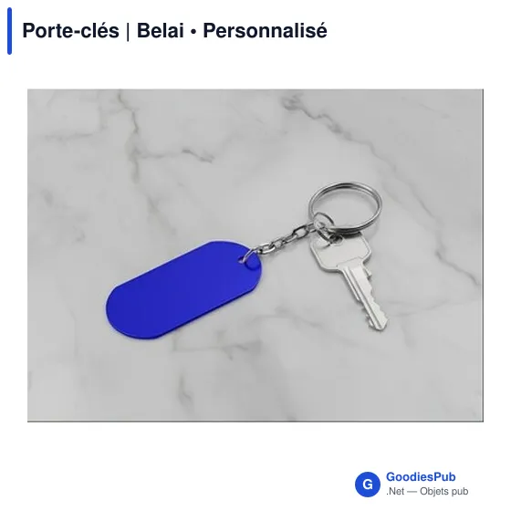 Porte-clés personnalisable en aluminium avec logo - Belai - Image 2