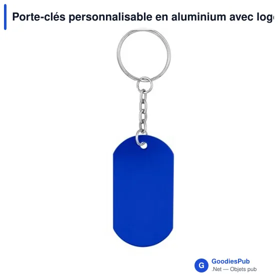 Porte-clés personnalisable en aluminium avec logo - Belai - Image 3