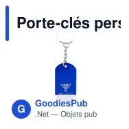 Porte-clés personnalisable en aluminium avec logo - Belai - Miniature 4