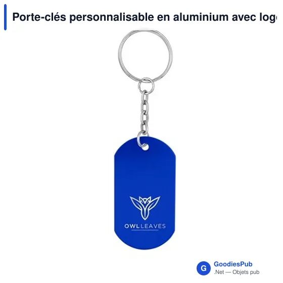 Porte-clés personnalisable en aluminium avec logo - Belai - Image 4