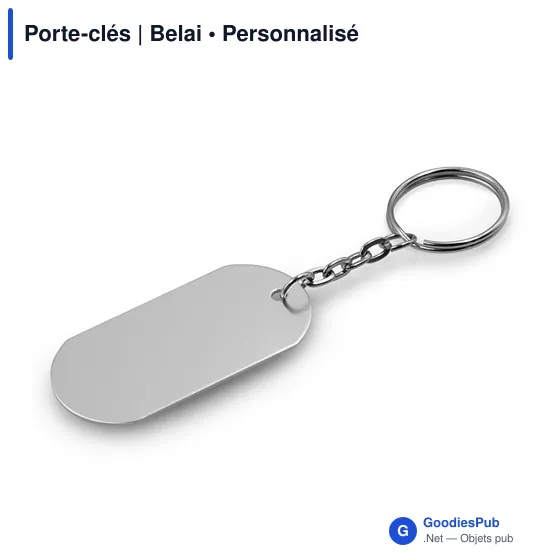 Porte-clés personnalisable en aluminium avec logo - Belai - Image 5