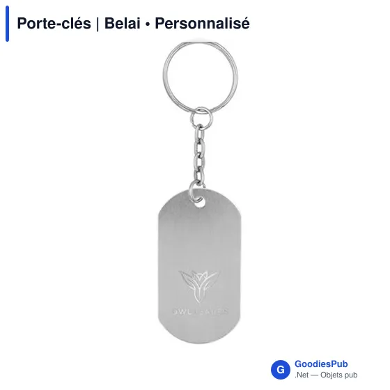Porte-clés personnalisable en aluminium avec logo - Belai - Image 8