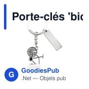 Porte-clés personnalisable en métal avec logo - Bicyclette Sullivan - Miniature 1