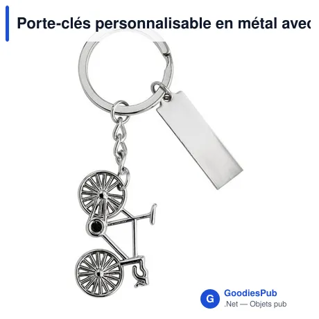 Porte-clés personnalisable en métal avec logo - Bicyclette Sullivan