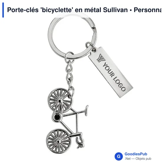 Porte-clés personnalisable en métal avec logo - Bicyclette Sullivan - Image 4