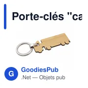 Porte-clés camion en bambou personnalisable avec logo - Tuva - Miniature 3
