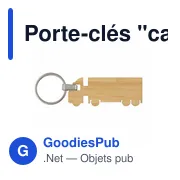 Porte-clés camion en bambou personnalisable avec logo - Tuva - Miniature 4