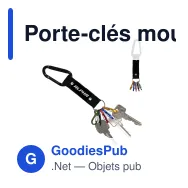 Porte-clés mousqueton personnalisable en aluminium recyclé avec logo - Carabiner - Miniature 1