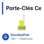 Porte-clés personnalisable Cebrom avec logo en PVC réfléchissant - Miniature 1