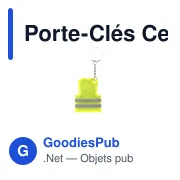 Porte-clés personnalisable Cebrom avec logo en PVC réfléchissant - Miniature 2