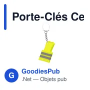 Porte-clés personnalisable Cebrom avec logo en PVC réfléchissant - Miniature 3