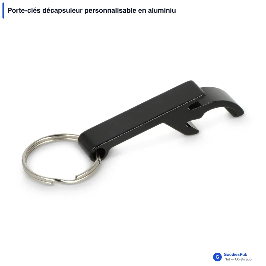 Porte-clés décapsuleur personnalisable en aluminium coloré avec logo - Classique - Image 5