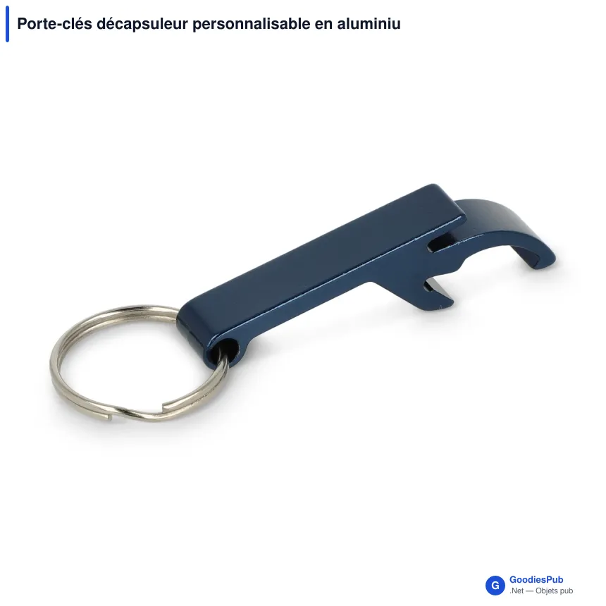 Porte-clés décapsuleur personnalisable en aluminium coloré avec logo - Classique - Image 9