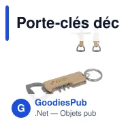 Porte-clés décapsuleur personnalisable en bambou avec logo - Bamboo Opener - Miniature 1