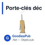 Porte-clés décapsuleur personnalisable en bambou Stuart avec logo - Miniature 4