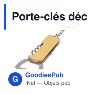Porte-clés décapsuleur personnalisable en bambou Stuart avec logo - Miniature 7