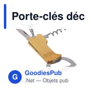 Porte-clés décapsuleur personnalisable en bambou Stuart avec logo - Miniature 8