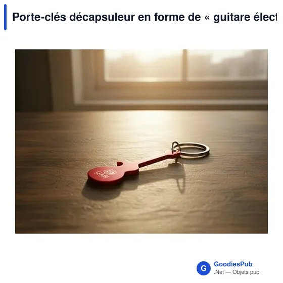 Porte-clés décapsuleur personnalisable en forme de guitare électrique |avec logo - Image 2