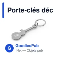 Porte-clés décapsuleur personnalisable en forme de guitare électrique |avec logo - Miniature 11