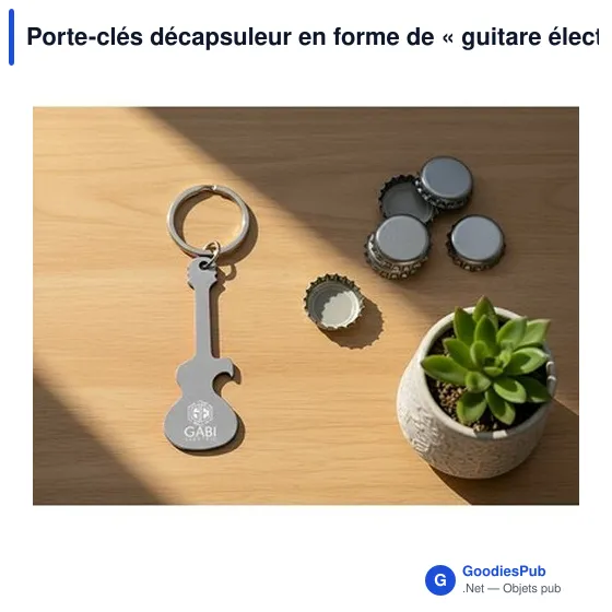 Porte-clés décapsuleur personnalisable en forme de guitare électrique |avec logo - Image 12
