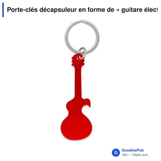 Porte-clés décapsuleur personnalisable en forme de guitare électrique |avec logo - Image 3