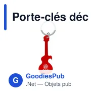 Porte-clés décapsuleur personnalisable en forme de guitare électrique |avec logo - Miniature 4