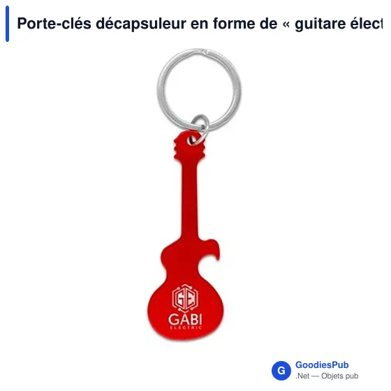 Porte-clés décapsuleur personnalisable en forme de guitare électrique |avec logo - Image 4
