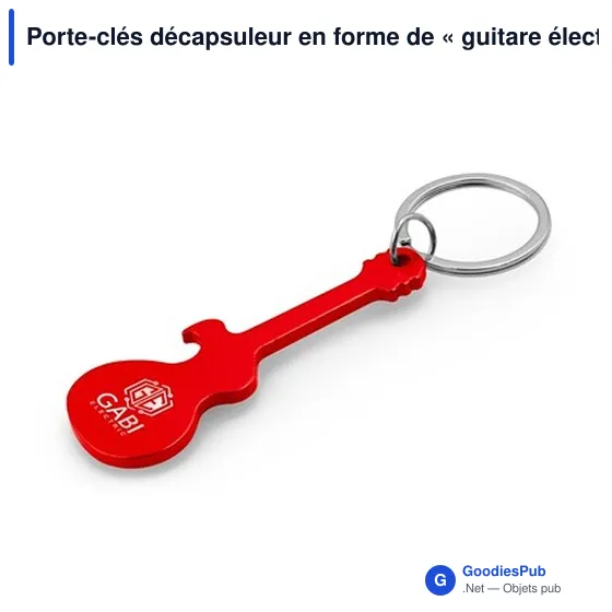 Porte-clés décapsuleur personnalisable en forme de guitare électrique |avec logo - Image 5