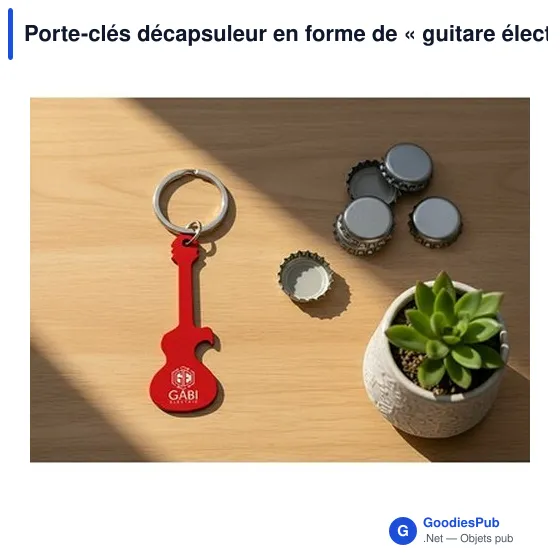 Porte-clés décapsuleur personnalisable en forme de guitare électrique |avec logo - Image 6