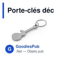 Porte-clés décapsuleur personnalisable en forme de guitare électrique |avec logo - Miniature 7