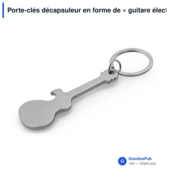 Porte-clés décapsuleur personnalisable en forme de guitare électrique |avec logo - Image 7