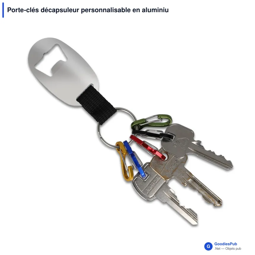 Porte-clés décapsuleur personnalisable en aluminium recyclé avec logo - Recycled Opener - Image 2