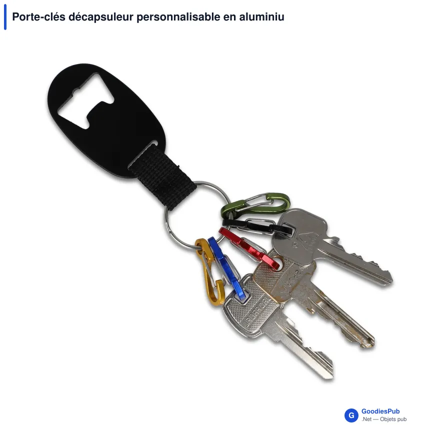 Porte-clés décapsuleur personnalisable en aluminium recyclé avec logo - Recycled Opener - Image 3
