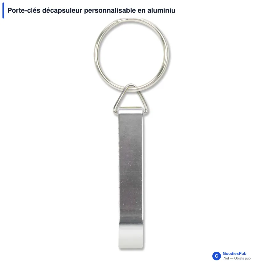 Porte-clés décapsuleur personnalisable en aluminium coloré avec logo - Slim Opener - Image 2