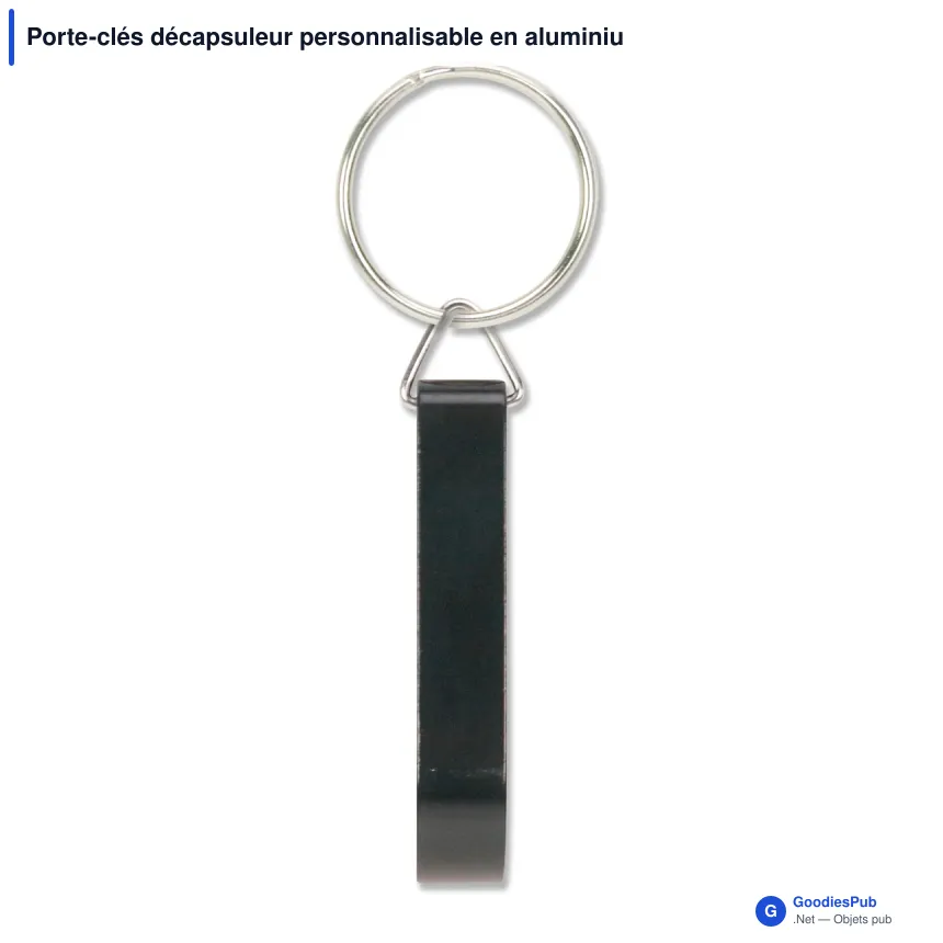 Porte-clés décapsuleur personnalisable en aluminium coloré avec logo - Slim Opener - Image 3