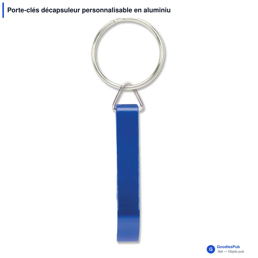 Porte-clés décapsuleur personnalisable en aluminium coloré avec logo - Slim Opener - Image 4