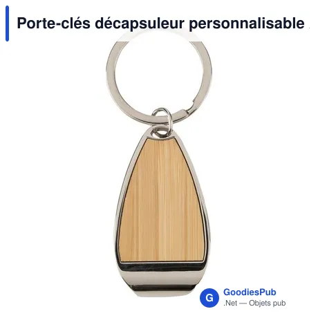 Porte-clés décapsuleur personnalisable Aria avec logo