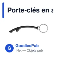 Porte-clés en aluminium personnalisable avec décapsuleur - Amaniavec logo - Miniature 1